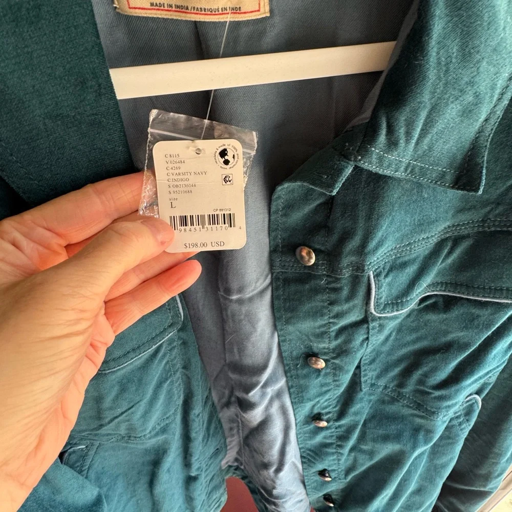 NWT Free People Teal Military Jacket - Picture 3 of 3